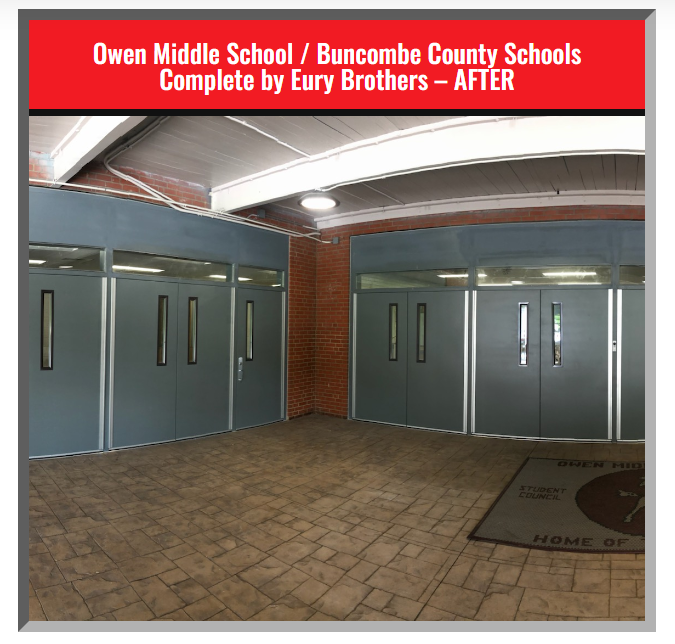 Owen Middle School / Buncombe County Schools Project – Before and After