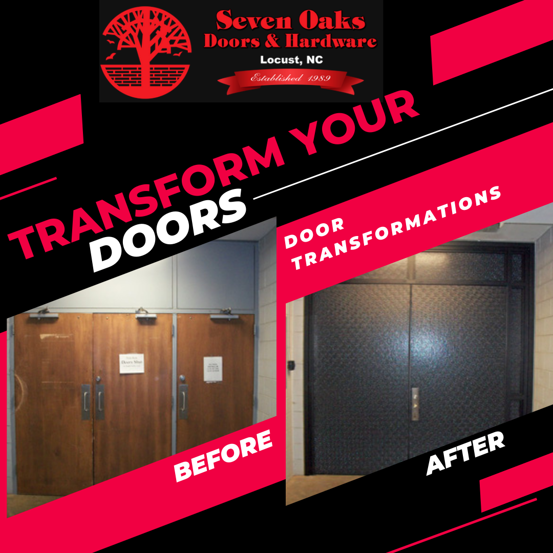 This Commercial door transformation was completed for Gardner Webb University.
