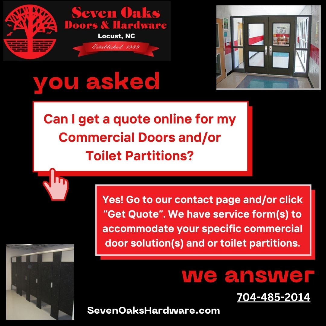 Commercial Door Solutions and Toilet Partitions - Obtaining Online Quotes