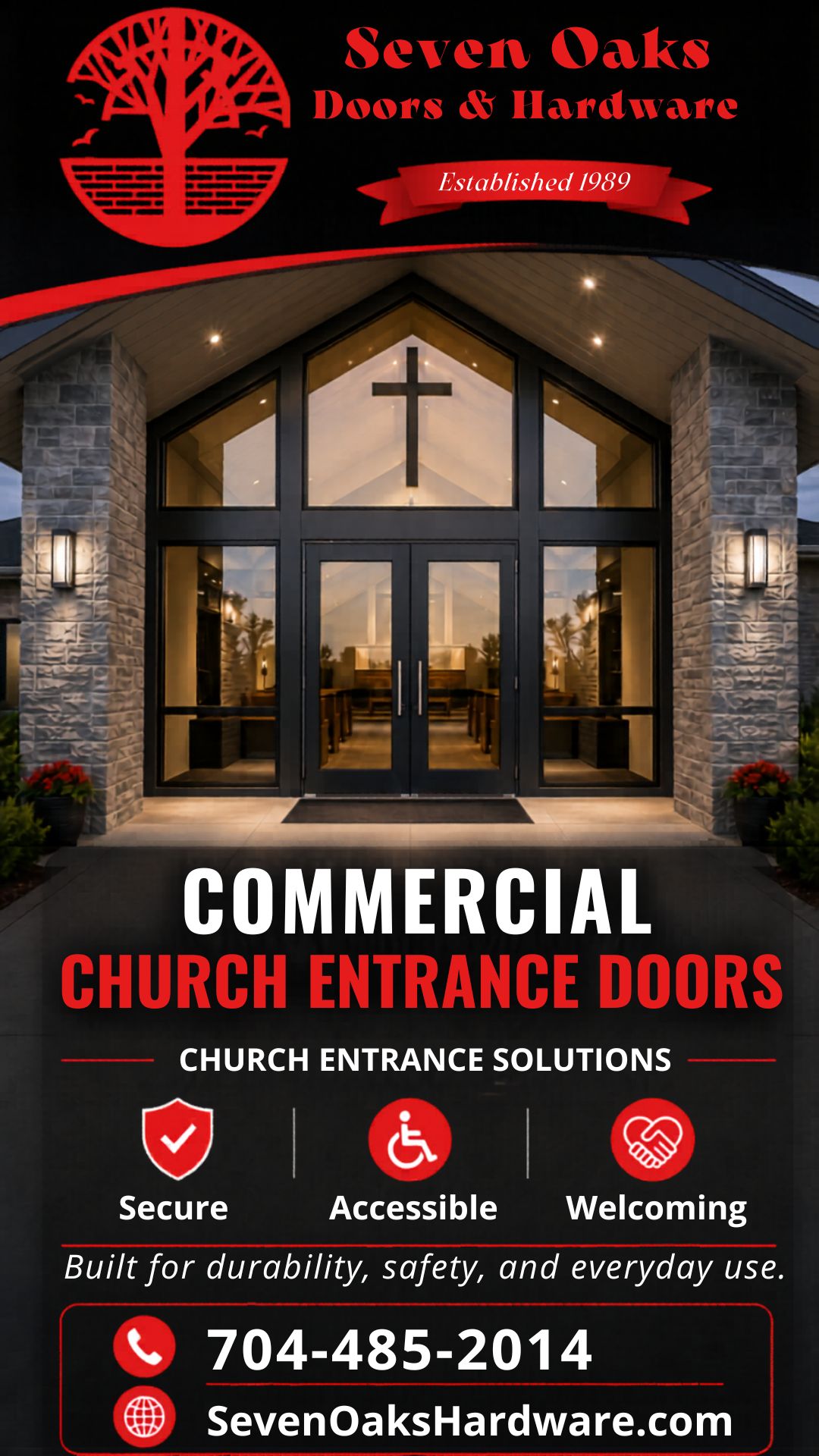 Commercial Church Entrance Doors in Goldsboro, NC: Secure, Welcoming, and Built to Last