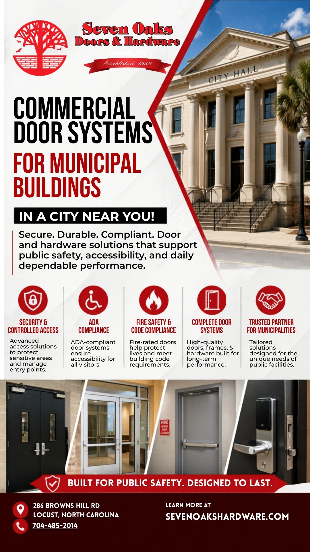 Commercial Doors for Municipal Buildings in Charleston, SC