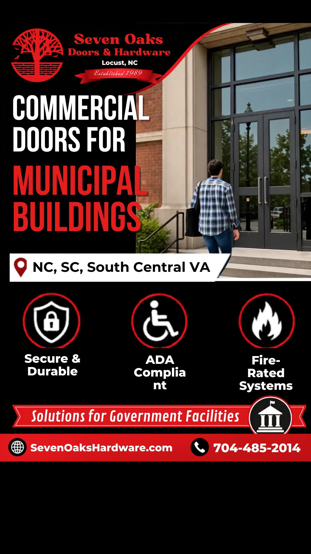 Commercial Doors for Municipal Buildings in Greenville, NC