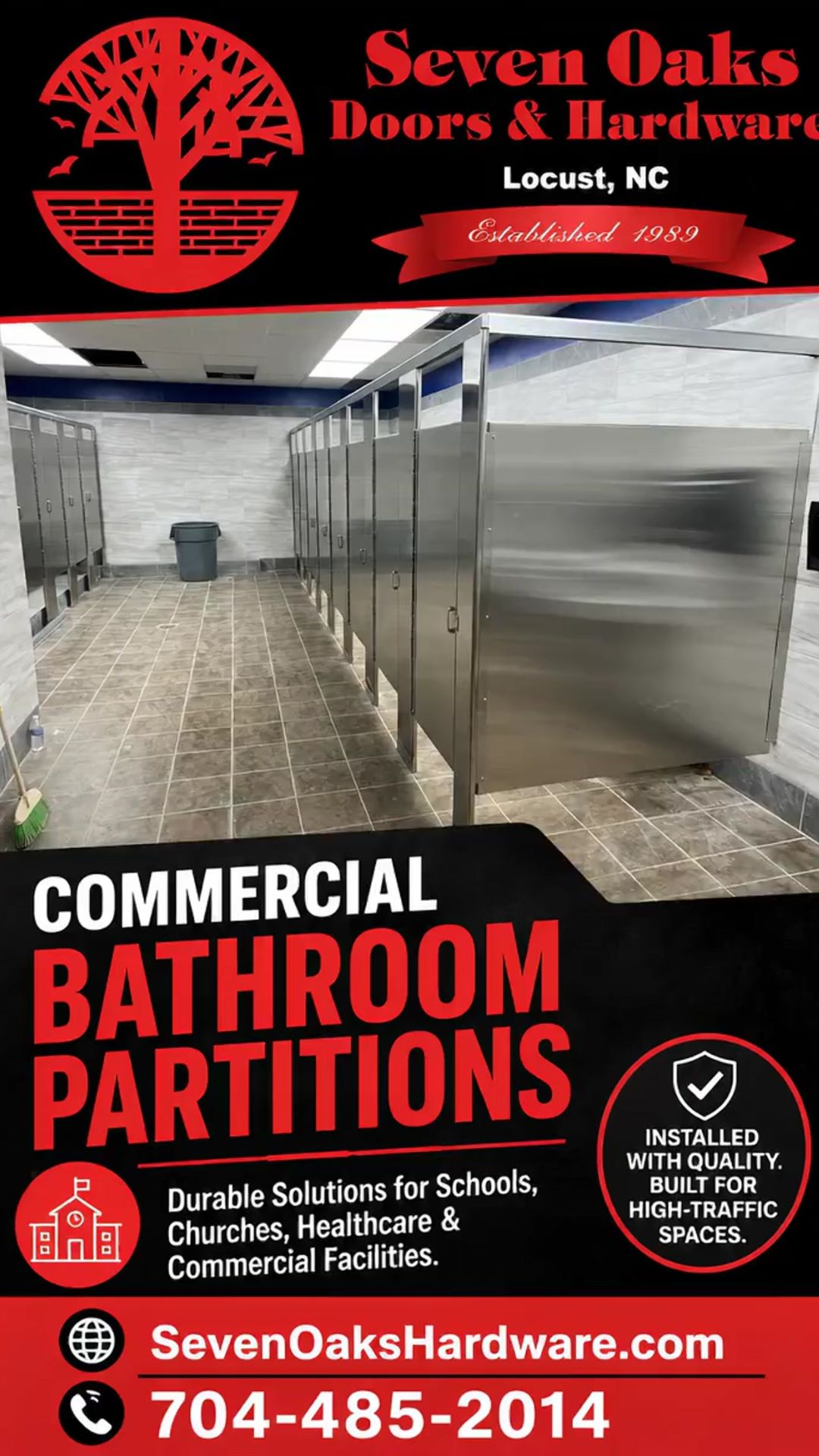 Commercial Bathroom Partitions for Churches in NC, SC & South Central VA