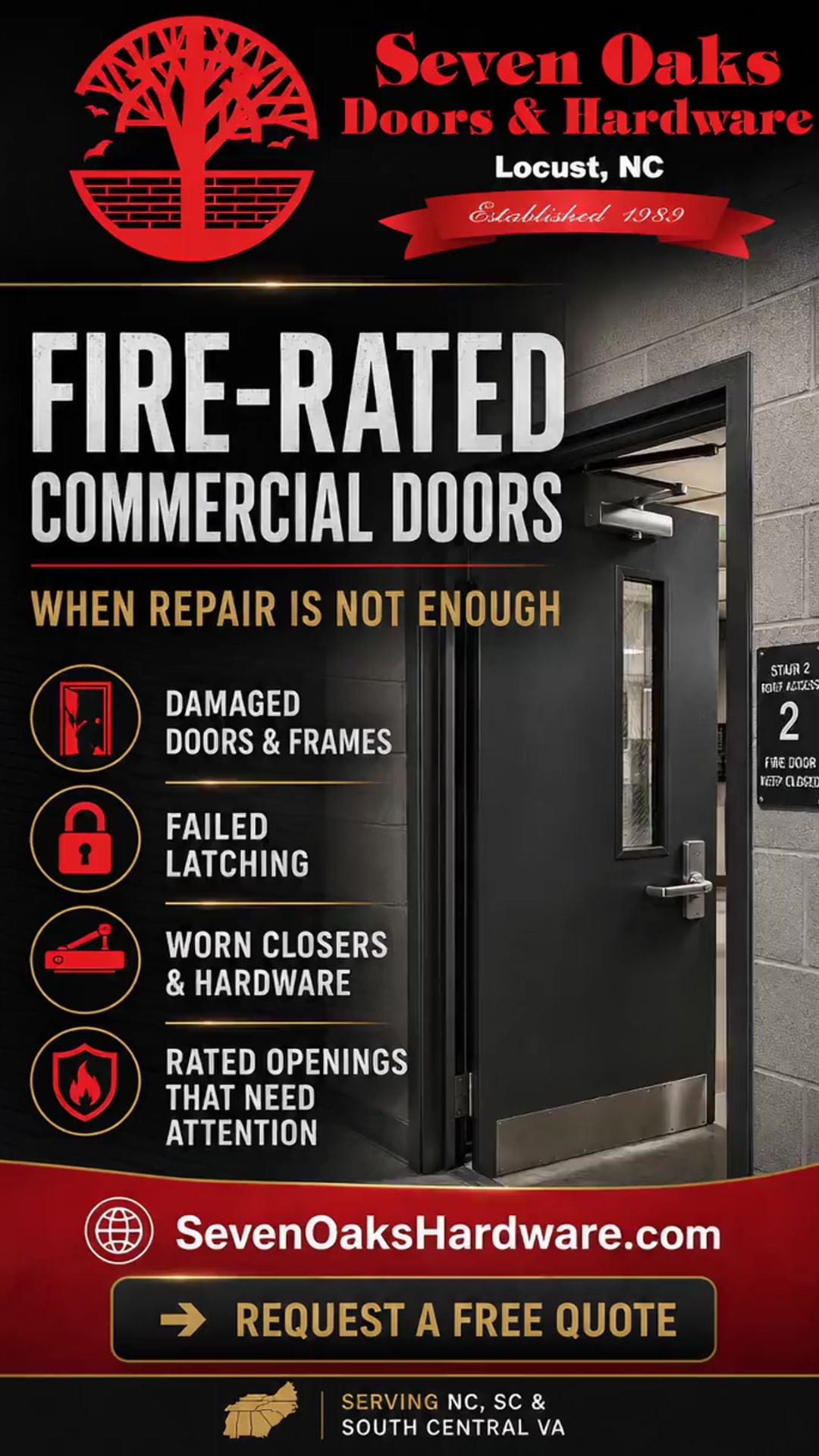 Fire-Rated Commercial Doors: When Repair Is Not Enough