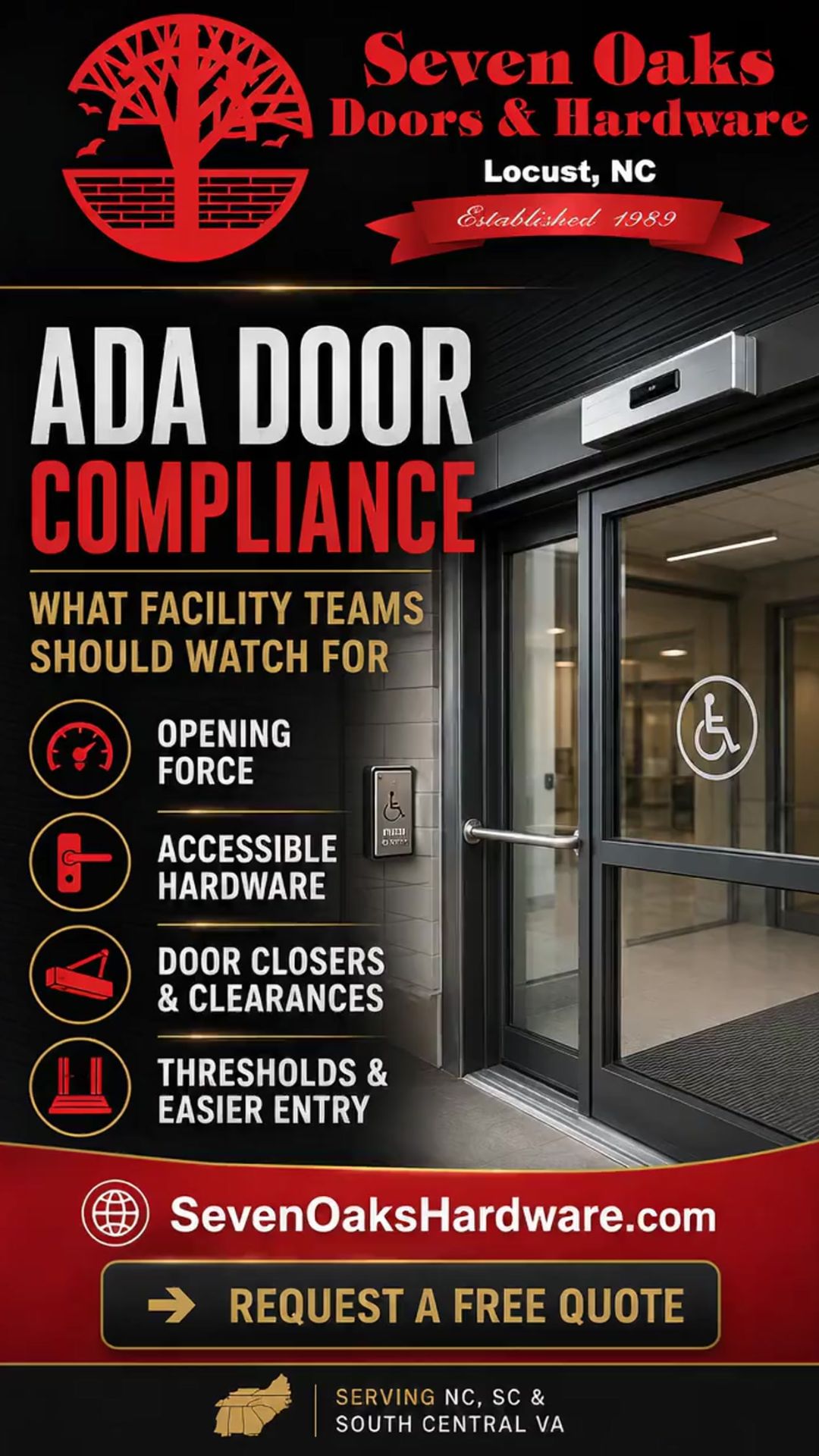 ADA Door Compliance for Commercial Buildings: What Facility Teams Should Watch For