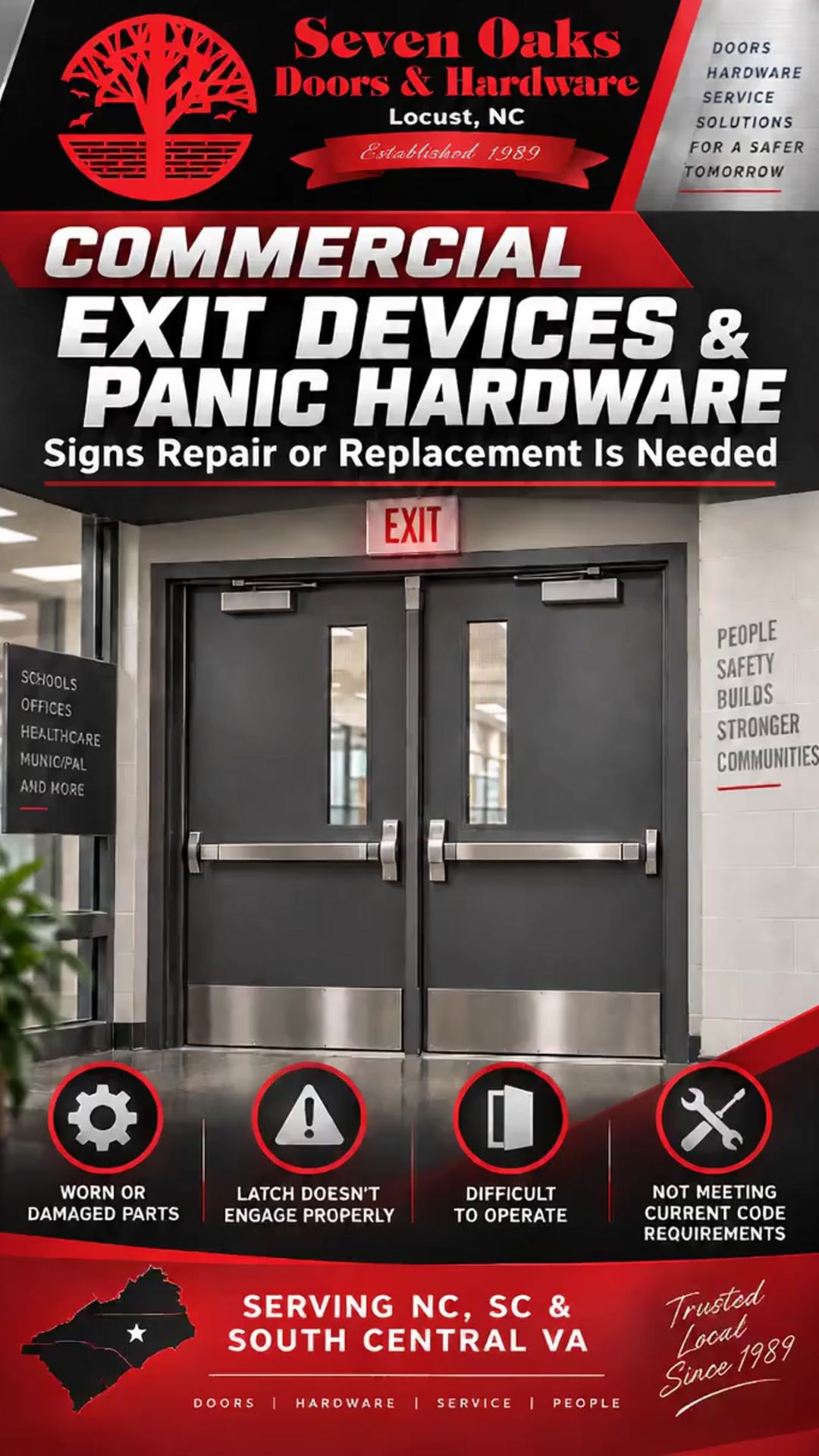 Commercial Exit Devices & Panic Hardware: Signs Repair or Replacement Is Needed